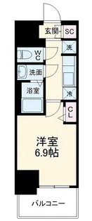 ディアレイシャス浅間町Ⅲ【1301号室】の間取り