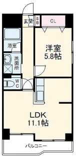 Amabi le中島【5階】の間取り