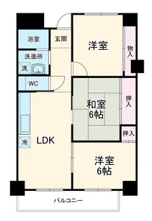 ハイム矢納【6階】の間取り