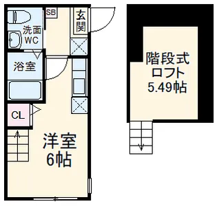 ハーミットクラブハウス石川町IV【2階】の間取り