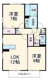 アムール【2-202号室】の間取り