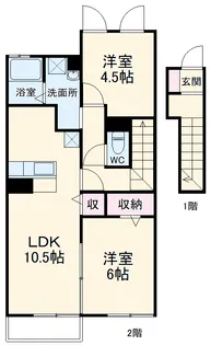 グランシャリオ B【2階】の間取り