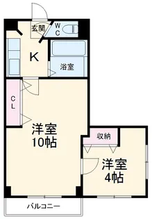 織田アパート【2D号室】の間取り
