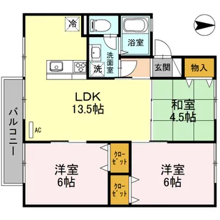 エクセレントサカウエ A棟【2階】の間取り