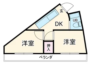 八幡サンハイツ【204号室】の間取り