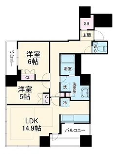 堂島ザ・レジデンスマークタワー【9階】の間取り