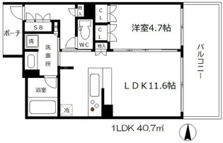 ロジュマンタワー梅田【17階】の間取り
