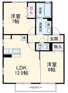 ファミーユ黒沢台A・B【2階】の間取り
