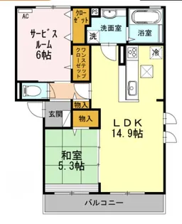 シャンテ春日【1階】の間取り