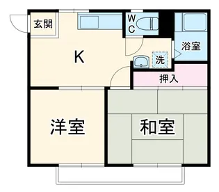 リバーハイツB棟【1階】の間取り