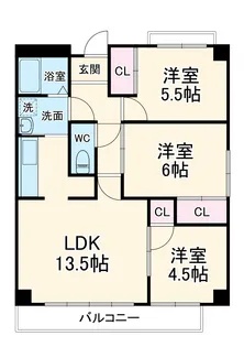 エマブル樫切山【3階】の間取り
