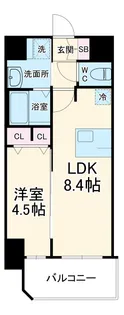 プレサンス梅田東グラッド【10階】の間取り
