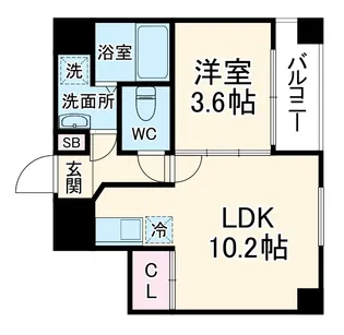 リップル南森町【4階】の間取り