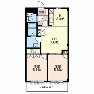 エルハイムⅠ【102号室】の間取り