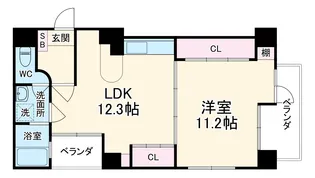 ヒルズ扇町【2階】の間取り