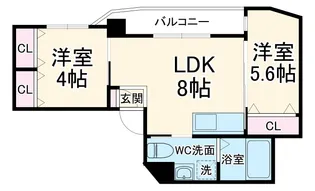 HERBE天神橋【7階】の間取り