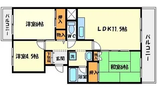 フォルク北千里G棟【3階】の間取り