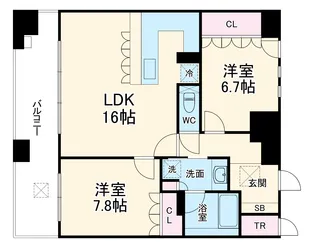 リーガル西天満II【11階】の間取り