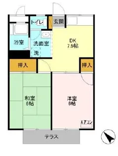 ヴィラ中山B棟【1階】の間取り