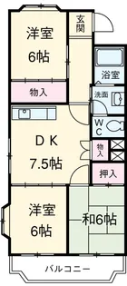 メリーメリーB【203号室】の間取り