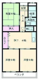 WING1号館【303号室】の間取り