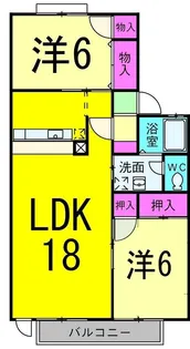 コーポリンクルB棟【1階】の間取り