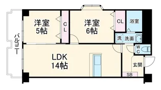 ガーデンハイツ江戸堀【3階】の間取り