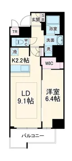 プレサンスNEO心斎橋【13階】の間取り