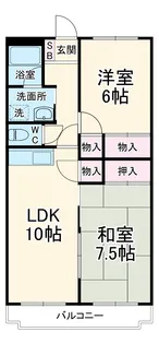 ド・ミール矢作【1階】の間取り