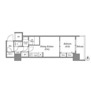 スプランディッド淀屋橋DUE【510号室】の間取り