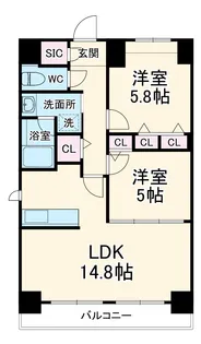 セイル淀屋橋【15階】の間取り