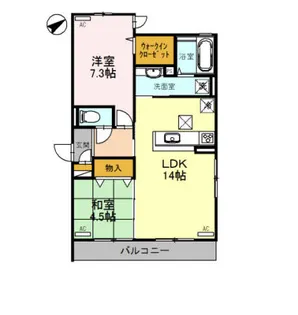 ラメゾンドボヌール桜塚【1階】の間取り