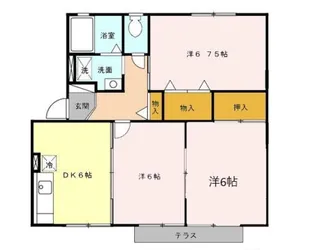 ハイカムールエリア B【103号室】の間取り