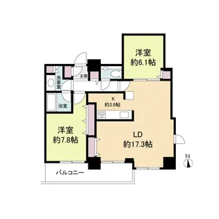 クロスレジデンス大阪新町【24階】の間取り