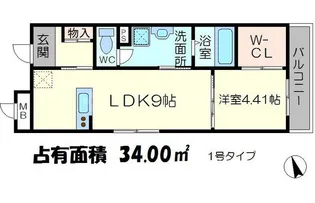 フィユフラッツ長興寺【1階】の間取り