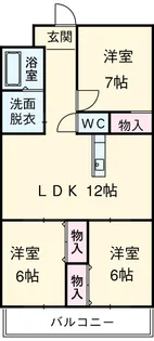 天神山マンションⅡ号館【3階】の間取り