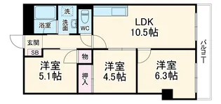 ハイツ三ツ池台【3階】の間取り