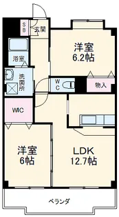 フローラ池上台【202号室】の間取り