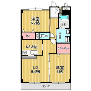 フローラ池上台【4階】の間取り