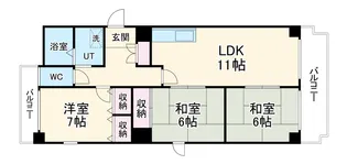 レシェンテ緑地【5階】の間取り