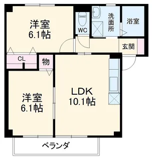 コンフォート西河原【203号室】の間取り