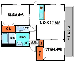 サンドミール世木【1階】の間取り