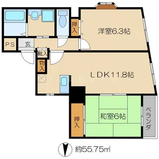 ロザーンジュ堀川【7階】の間取り