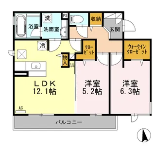 サニーハイツ佐野【1階】の間取り