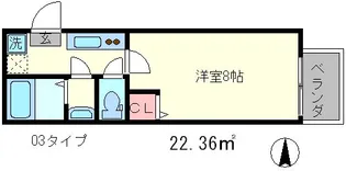 フラッティ丹波口【2階】の間取り