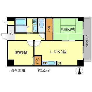 ダイアモンテ七条【4階】の間取り