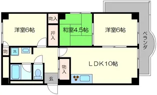 シャリマー西高瀬【9階】の間取り