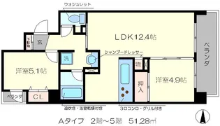 ラトゥール二条御所南【4階】の間取り