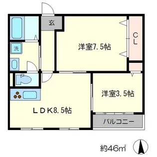 プランドール【1階】の間取り