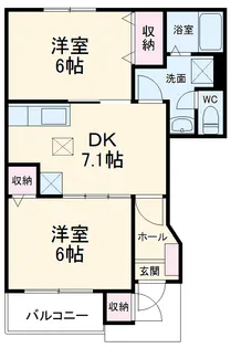 ボーシャルダンB【101号室】の間取り
